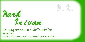 mark krivan business card